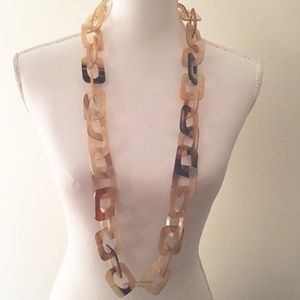 Modern carved horn necklace